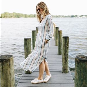 Splendid x Gray Malin playa stripe linen maxi